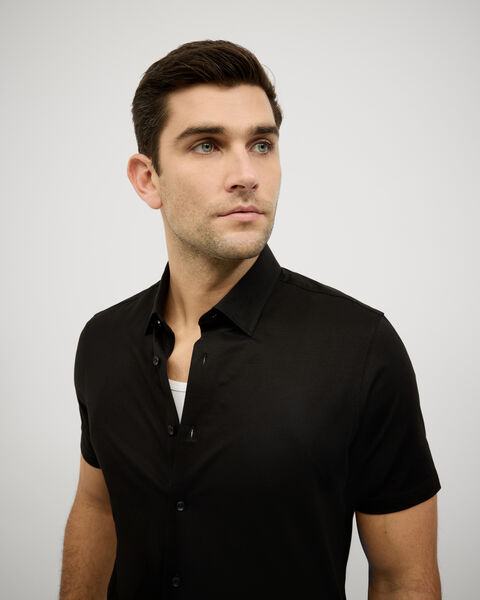 Travel Performance Short Sleeve Shirt, Black, hi-res